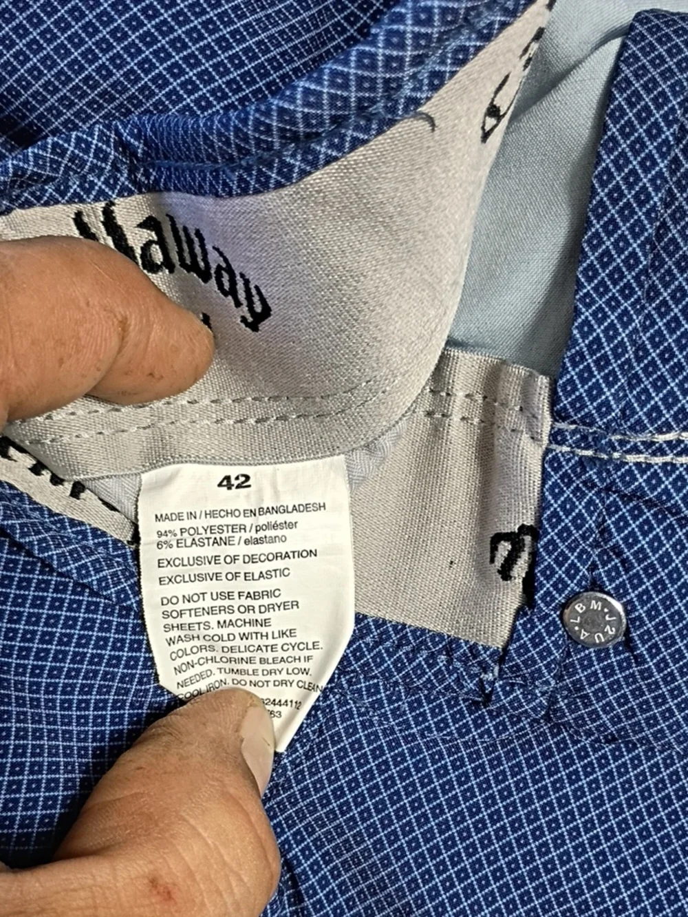 Callaway Men's Blue Micro-Pattern Golf Shorts Size 42